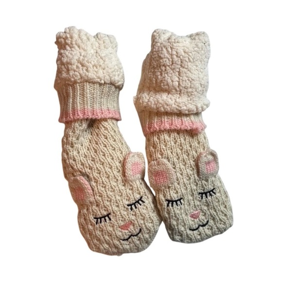 Jane & Bleecker Pair Slipper Knit Faux Socks Cat Fleece Fuzzy Warm Gift - Picture 9 of 12